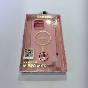 XO Poppy iPhone 16 Pro Max Case Pink Silicone MagSafe Compatible 325B1
